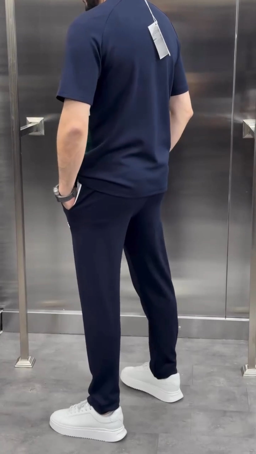 Navy Paneled Tracksuit - 1031