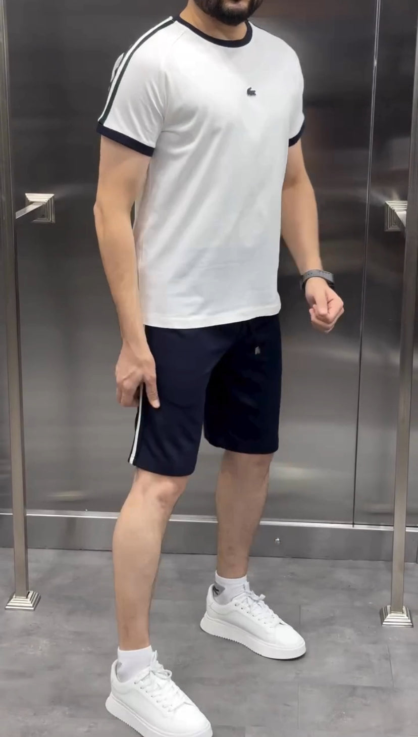 Navy Lacoste Shorts Set