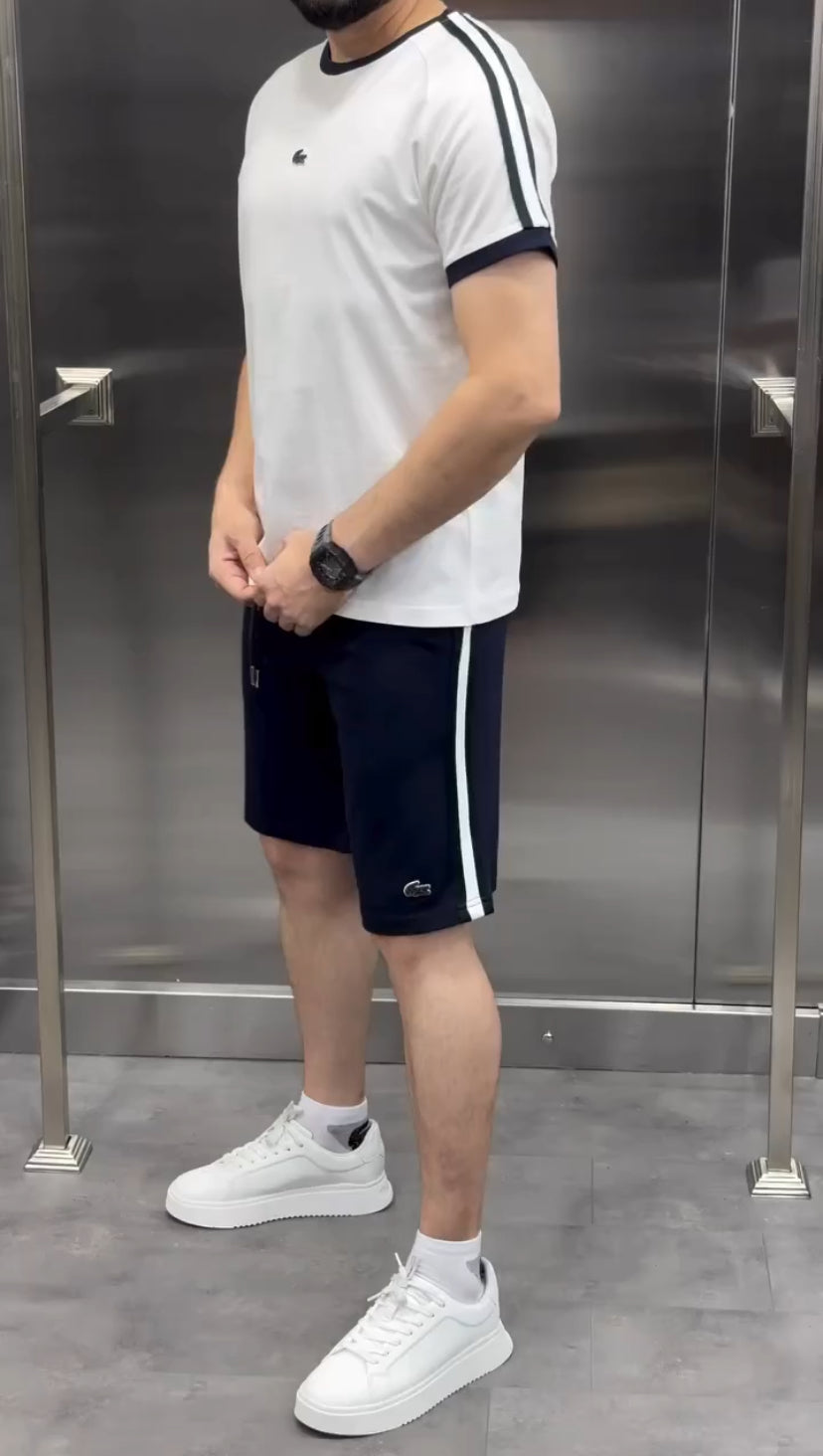 Navy Lacoste Shorts Set