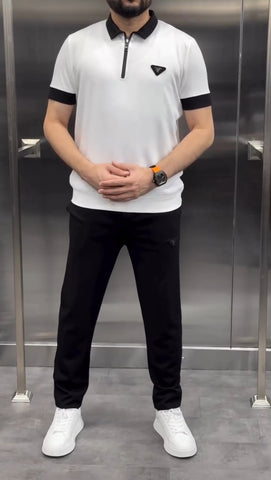 Black Contrast Prada Tracksuit