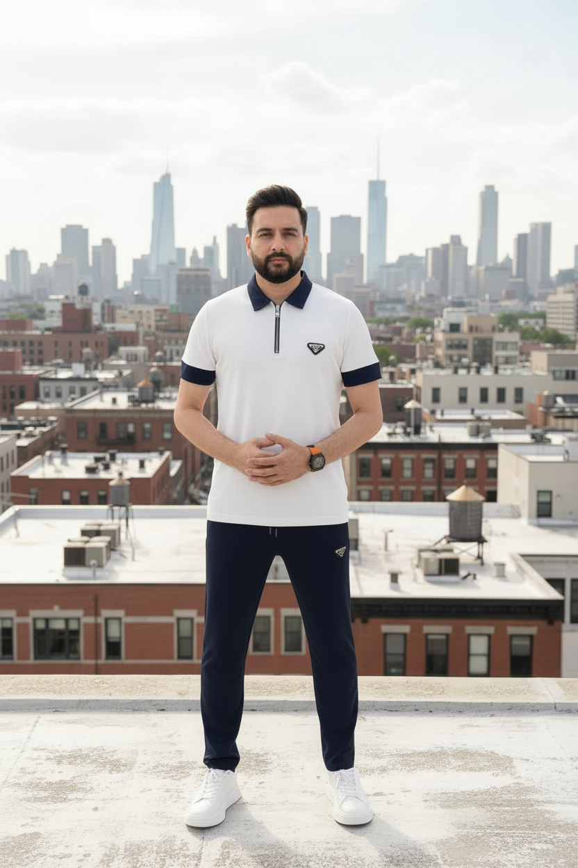 Navy Contrast Prada Tracksuit