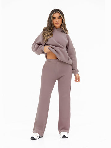 Dusty Pink Wide Leg Tracksuit