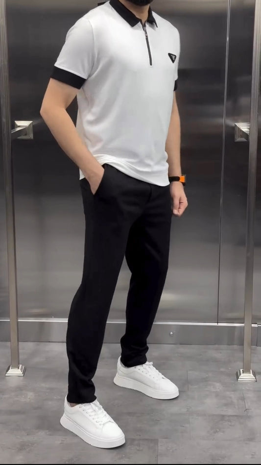 Black Contrast Prada Tracksuit