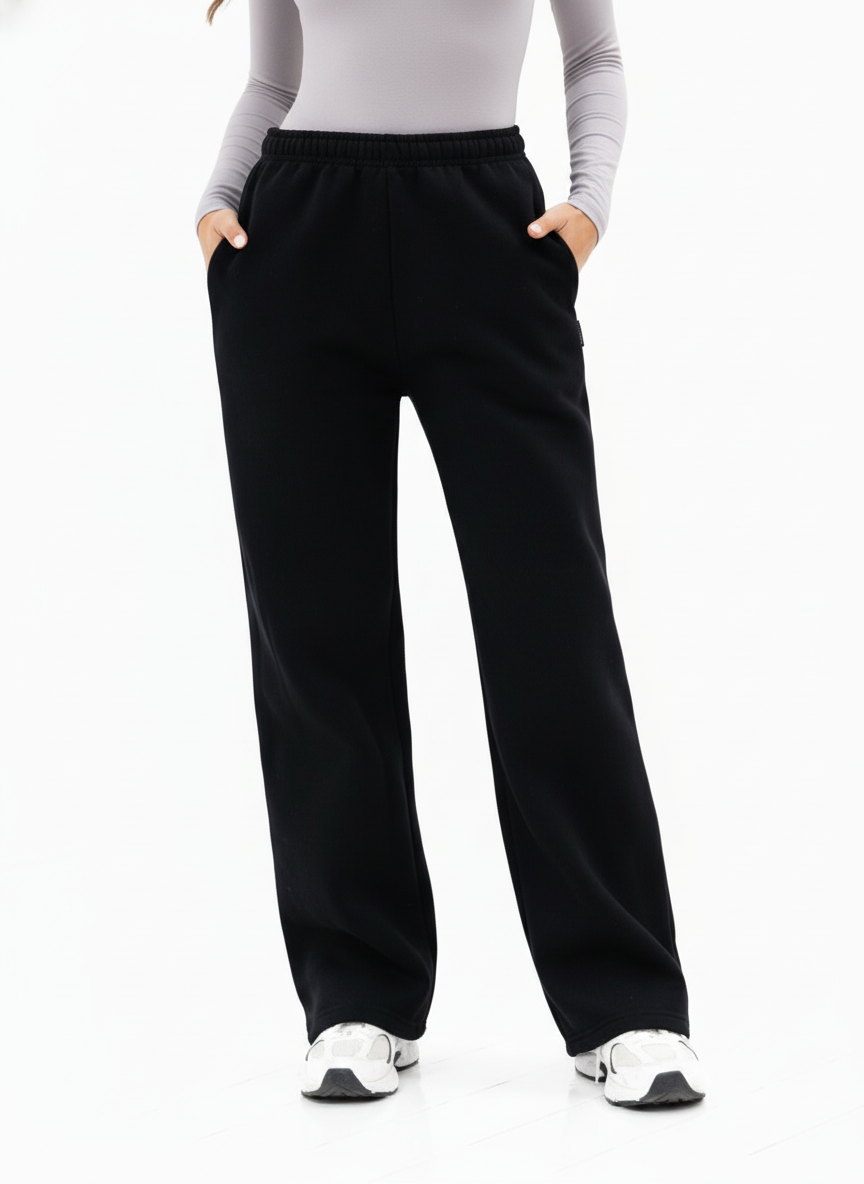 Black Wide Leg Tracksuit